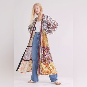 Anthropologie Conditions Apply Retro Floral Tiered KimonoOne Size